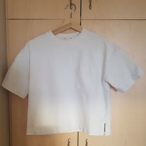 Boxy white crop top